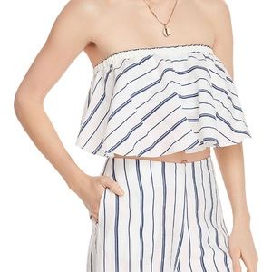 AQUA
WOMENS STRIPED STRAPLESS CROP TOP